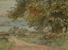George Butler (British, 1904-1999), watercolour, 'Hassop Station' near Bakewell, Derbyshire, a