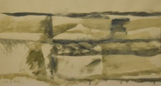 Harley (20th Century), two watercolours, abstract interpretations in green, signed, framed, mounted,