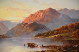 Frances E. Jamieson (1895-1950), an oil on canvas, 'Loch Earn, Perthshire', a Highland landscape