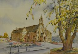 *Local Interest - Mario Ottonello (1929-2012), a watercolour, St Mary's Church, Morecambe, signed to