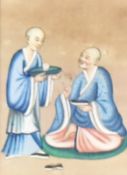 19th Century Chinese School, paintings on rice paper, Eleven figural interpretations including a