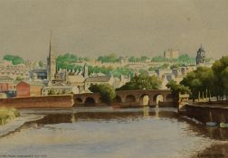 *Local Interest - Richard Irving (20th Century, British), gouache, 'Lancaster From Morecambe Rd.