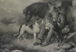 After an unknown 19th Century artist, two monochrome prints, 'The First of October' & 'Luncheon In