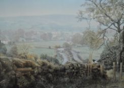 After Keith Melling (British b.1946), a coloured print, 'Late Summer, Pendle Hill, Lancashire',