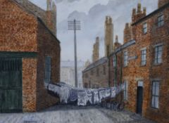 H. Willett (20th Century), a watercolour, 'Back Spring Gardens, Bolton, 1916', signed and dated '