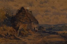 19th/20th Century, British, two watercolour paintings, A barren woodland scene and another depicting