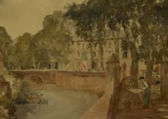 After Francis Russell Flint R.W.S (1915-1977), coloured print, 'My Father Painting At Brantome',