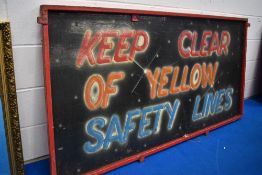 Two metal framed vintage fairground ride panels
