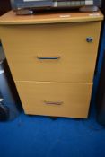 A modern laminate two drawer filing cabinet