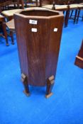 An Art Deco oak stick stand, height approx. 65cm