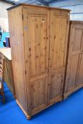 A modern pine wardrobe