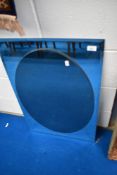 A vintage '3D' style wall mirror with copper effect oval over clear mirror, approx. 75 x 50cm