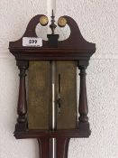 A late 18th century John Sharpe mercury stick barometer with mahogany case
