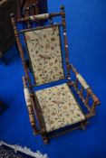 A 19th Century stained frame American rocking chair