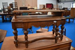 A reproduction classical style stained frame telephone or similar occasional table
