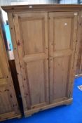 A modern pine wardrobe