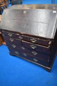 A Georgian and later oak and pine bureau (af)