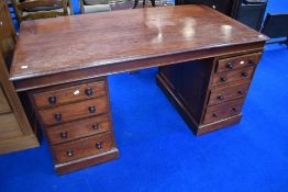 A Victorian mahogany pedestal desk