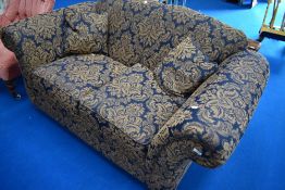 A modern blue and gilt settee