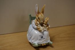 A Schmid Beatrix Potter musical ornament, 'Rock-A-Bye-Baby', 18cm tall