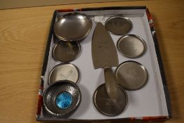 A Keswick foliate engraved cake slice, bearing KSIA to the underside, a stainless steel bowl of same