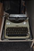 A vintage Remington portable type writer.