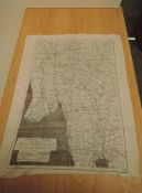 A WWII two sided Silk Escape Map, Upper Burma and Assam, Lower Burma and Siam, in two tone Mono,