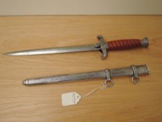 A German Third Reich Officers Dress Dagger by WKC Solingen, metal scabbard, blade length 26cm,