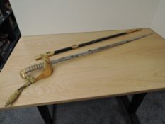A Elizabeth II Royal Air Force Parade Sword having engraved blade by Wilkinson, blade numbered