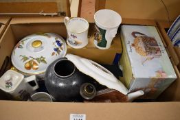 A Royal Worcester 'Evesham' tureen, a Poole Pottery 'Calypso Lustre' vase, a Coalport Grace