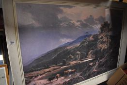 After Sidney Richard Percy (1822-1886), reproduction print, 'After The Storm' cattle scene, title