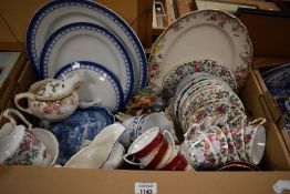 A mixed lot of glass wares, to include pressed glass decanter with silver tone lid and handle and
