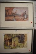 After Sir William Russell Flint R.A (British 1880-1969) a pair of modern coloured prints, female