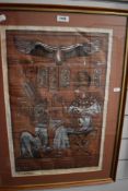 Sarny? (20th Century), painting on papyrus, An Egyptian Hieroglyphic painting, signed to the lower