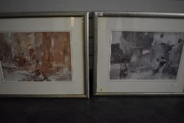After Sir William Russell Flint R.A (British 1880-1969) a pair of modern coloured prints, female