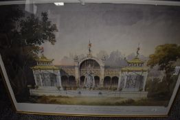 After Felix Vionnois (19th century) a coloured print, architectural study of an Avairy, Ecole