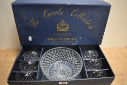 A Bohemia Crystal dessert set in presentation box