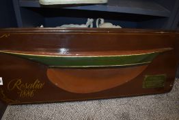 A modern decorative wooden wall plaque, Rosalia 1886 showing the hull and having name plaque, length