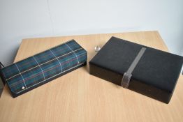 Two watch boxes for storing wrist watches, one to hold 5 & the other to hold 10
