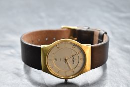 A gent's quartz wrist watch by Skagen, model no: 233XXLGL having Arabic numeral dial and date