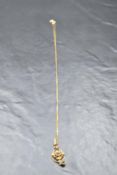 A yellow metal Edwardian pendant having seed pearl and aqua marine decoration, no marks but probably