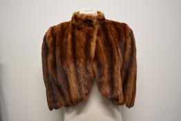 A vintage Mink cape, having scalloped hem and Fishers furriers of Preston label.