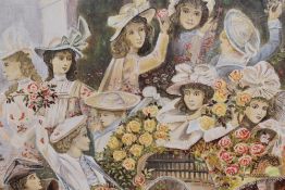 Roger Henry (20th Century), an oil on canvas, An amateur painting depicting ladies in late 19th/