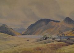 After William Heaton Cooper RA (1903-1995), a coloured print, Crummock Water and its fells, signed