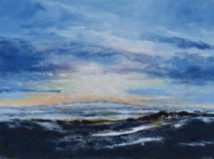 Artist Unknown (20th Century), an oil on canvas, A contemporary seascape painting in low light,