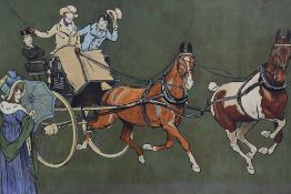 After Cecil Aldin (1870-1935), two coloured prints, 'Going Well' & 'Trouble Ahead', framed, mounted,