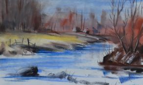 Diane (?) Whitehead (20th Century, British), a pastel, 'Wharfedale', signed to the lower right,