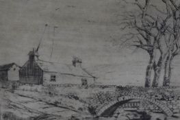 *Local Interest - M.Duke Miller (20th Century, British), two monochrome etchings, 'Pen-Y-Ghent' & '