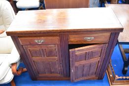 A Victorian and later side cabinet having aesthetic style handles