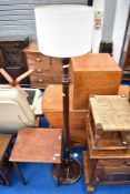 A traditional mahogany standard lamp